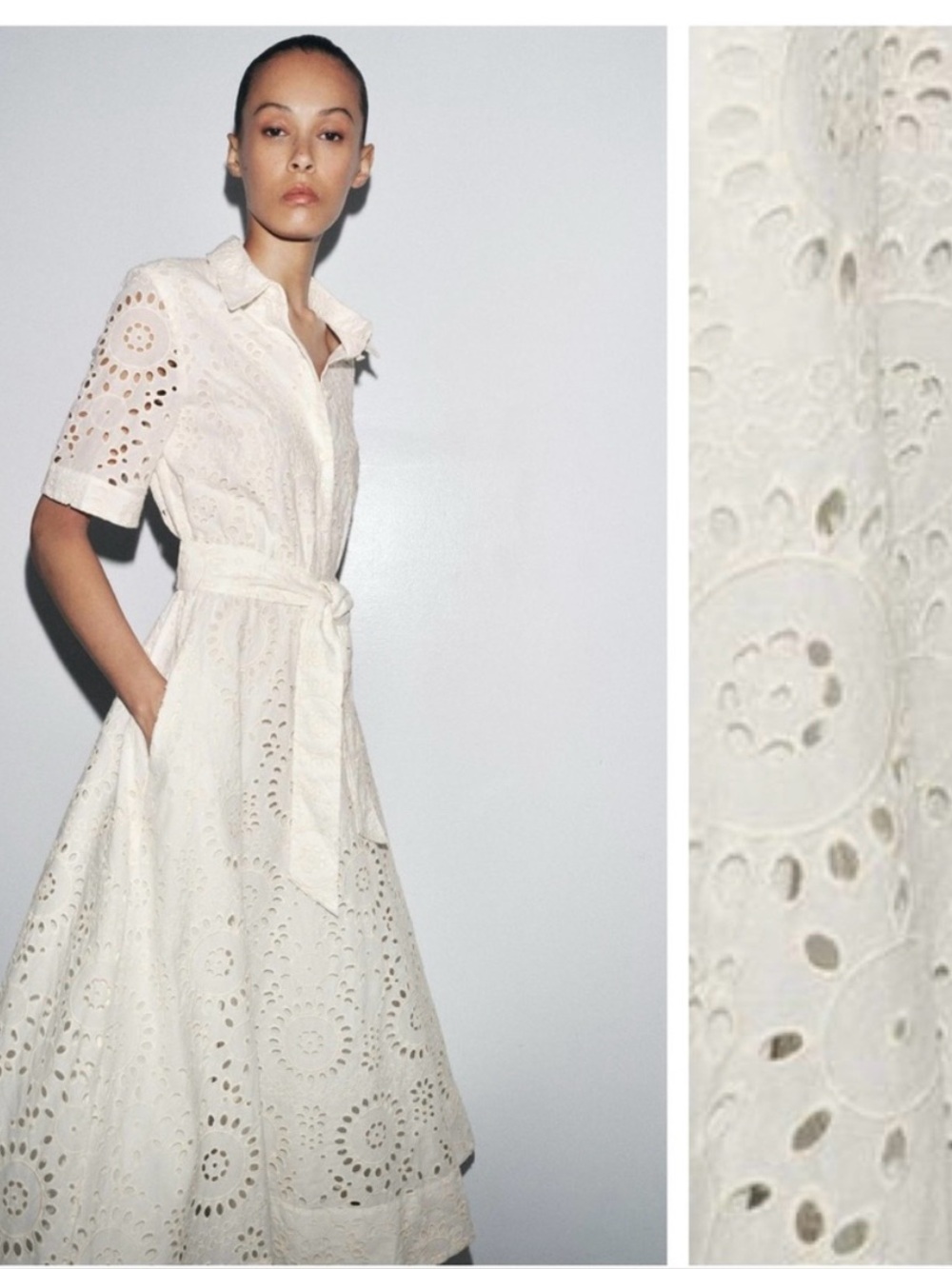 Zara embroidered midi dress